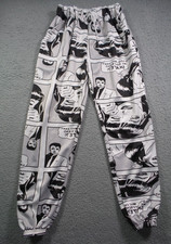 Trasher Magazine Pants Youth XXL 21x26 White Elastic Waist All Over Print
