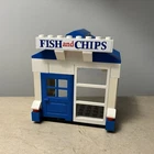LEGO Town Square Market Stand Custom Fish & Chips Kiosk Classic Vintage Legoland