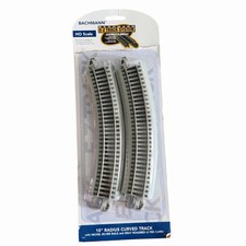 Bachmann HO Scale E-Z Track 15" Radius Curved Nickel Silver 4 Pack
