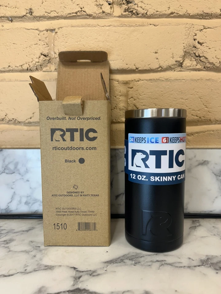 Enfriador de latas delgado RTIC, taza aislante (12 oz), | NEGRO | NUEVO Foto 2 de 2