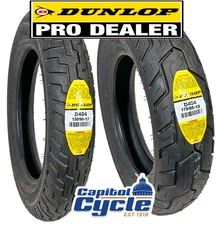 DUNLOP D404 FRONT AND REAR TIRE SET 120/90-17 FRONT AND 170/80-15 REAR BLACKWALL