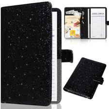 Server Book for Waitress-Leather Waitress Book Organizer with Zipper Pocket Cute