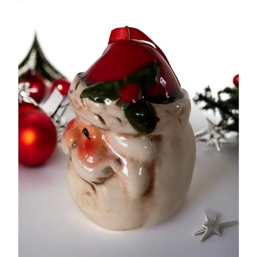 NUOVO Albero di Natale in Ceramica Jolly Saint Nick Babbo Natale Agrifoglio Decorazione Natalizia - Foto 2 di 4