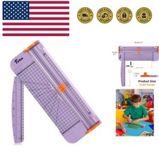 Purple A4 Paper Cutter, 12 Inch Titanium Straight Paper Trimmer with Side Rul...