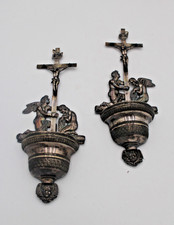 L68-ACQUASANTIERA COPPIA LOMBARDO VENETO MILANO -ARGENTO 800-SACRO RELIGIONE