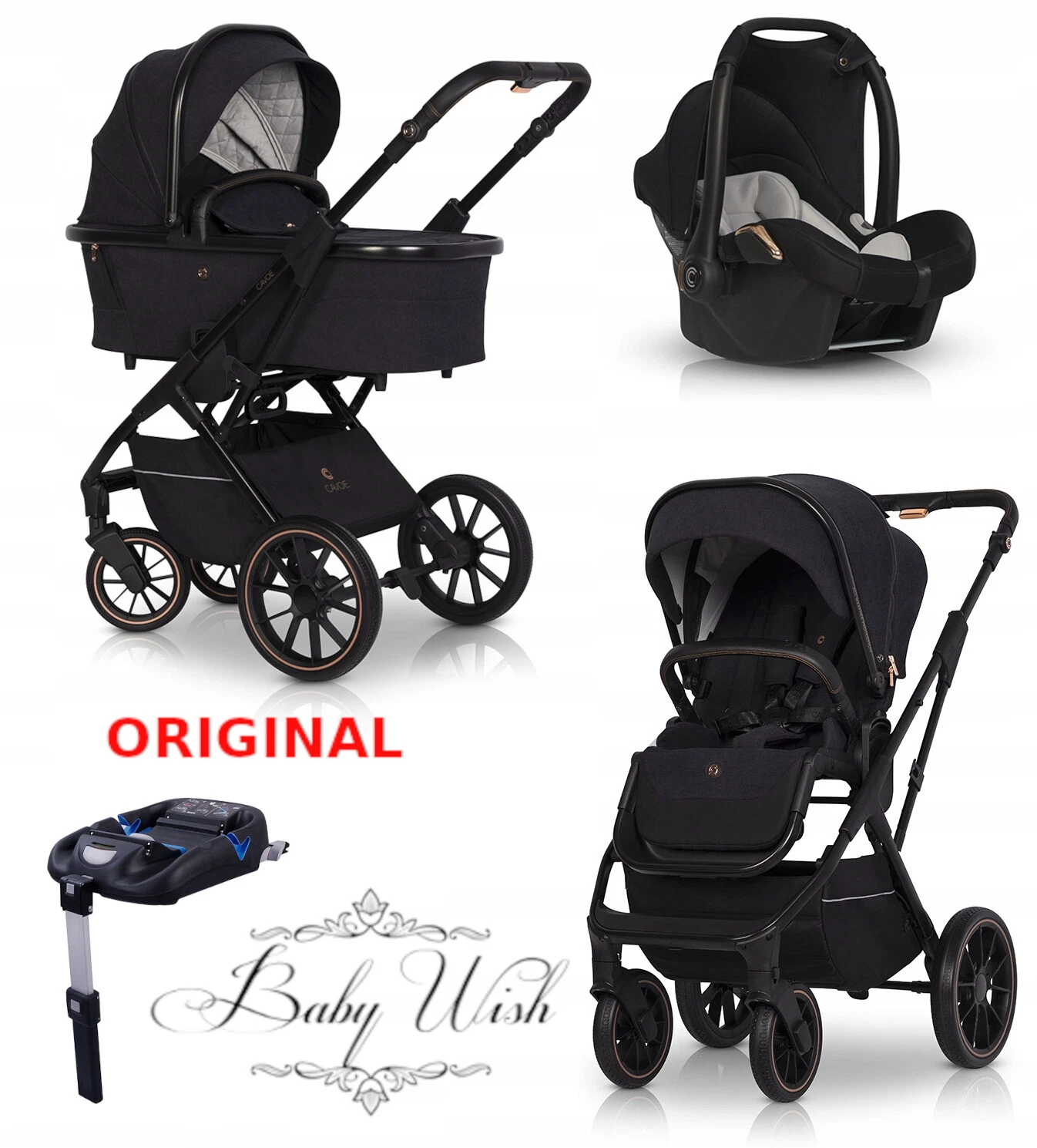 CAVOE AXO STYLE BABY PRAM 2in1 3in1 ISOFIX + CARRYCOT + PUSHCHAIR + CAR SEAT