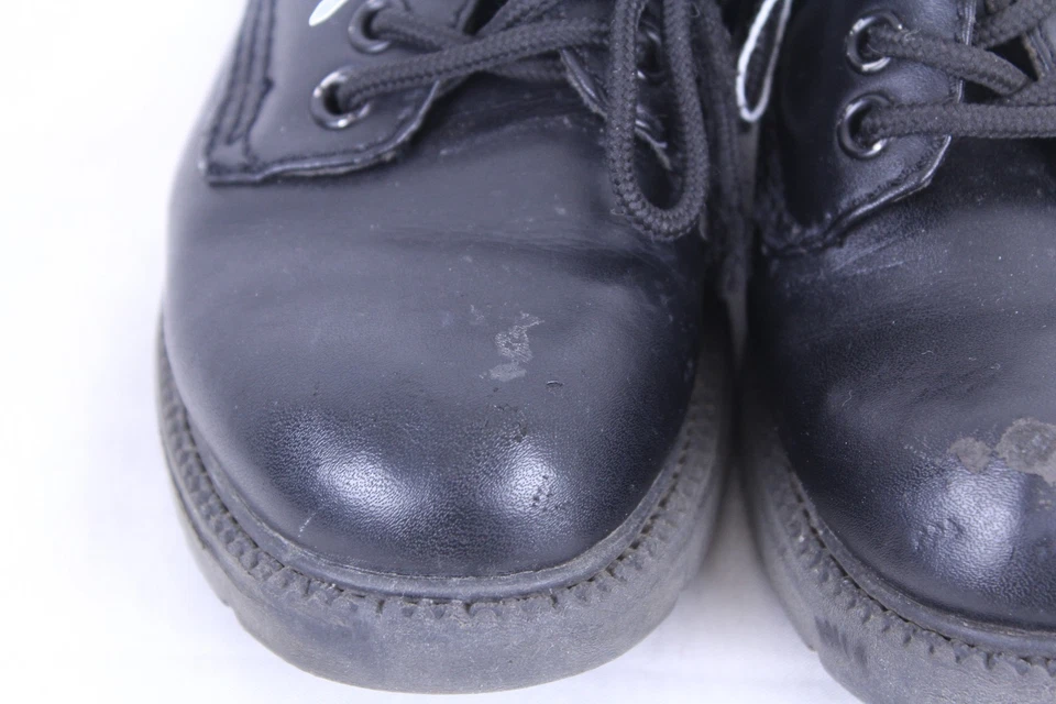 Zapatos de Vestir Con Cordones Corbata Cuero Negro Talla 12.5M Buster Marrón Raspado Envejecido Foto 3 de 4