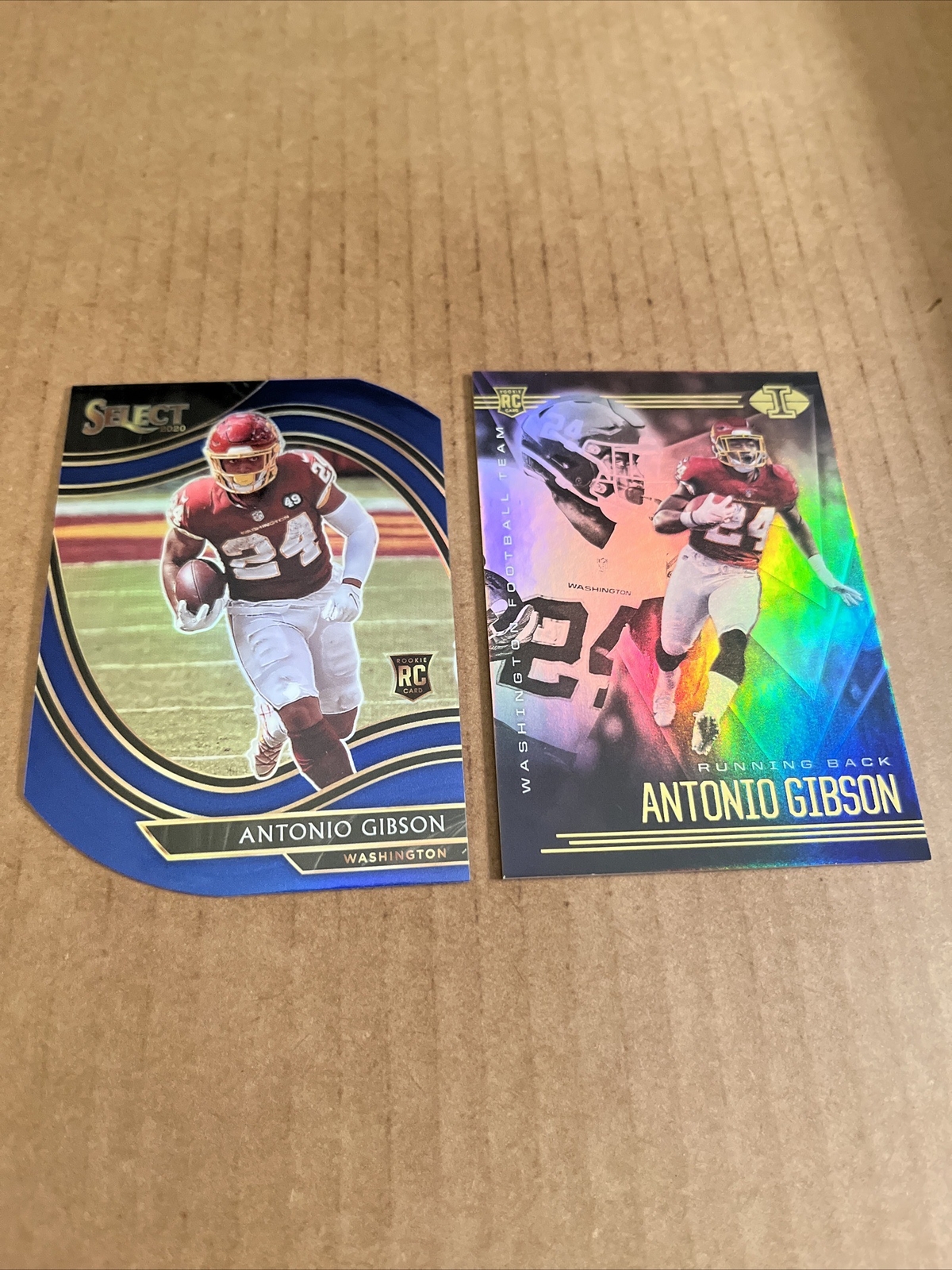 ANTONIO GIBSON RC 2020 Select BLUE DIE CUT #372 & Illusions #33 Washington (c8)