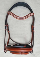 Adams-Tack Classy Halter Ego Black & Tan London Swedish Leather Horse Bridle