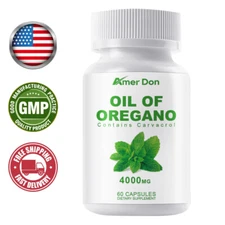 Oregano Oil Capsules 4000 mg Contains Carvacrol Herbal Supplement Immune Support