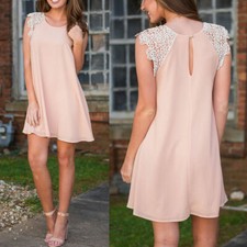 New Womens Beach Chiffon Sleeveless Party Evening Cocktail Short Mini Dress US