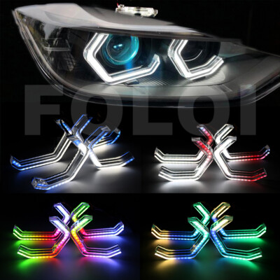 Crystal Angel Eyes RGBW BT APP Control For BMW F30 F32 F82 M4 Style Multi-Colors