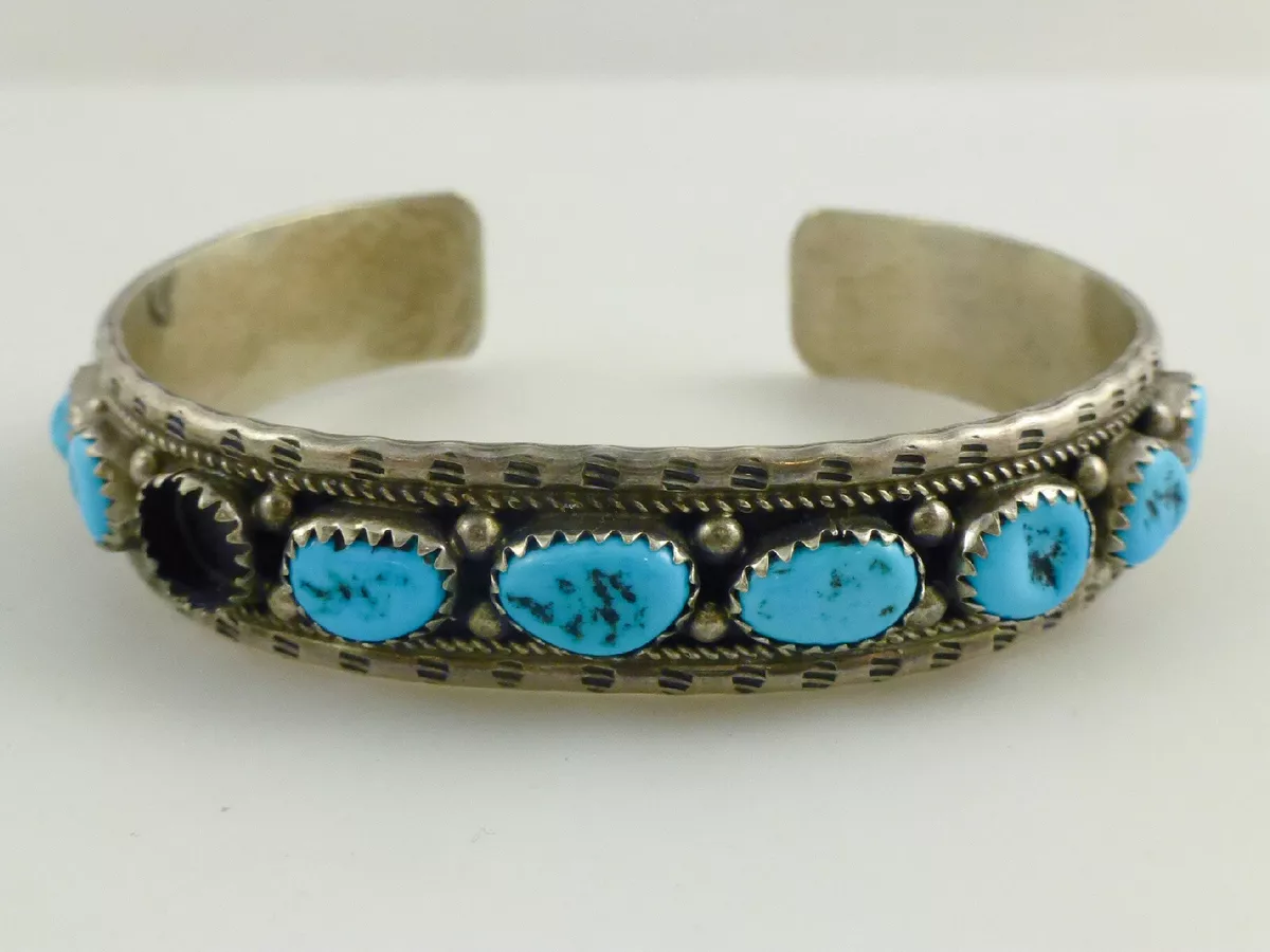 Native american turquoise sterling silver cuff bracelet sale