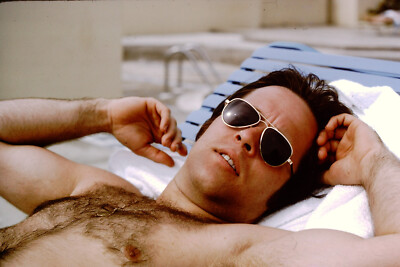 June 1975 ESJ Towers Hotel Handsome Man Isla Verde Puerto Rico Photo Slide AE-A