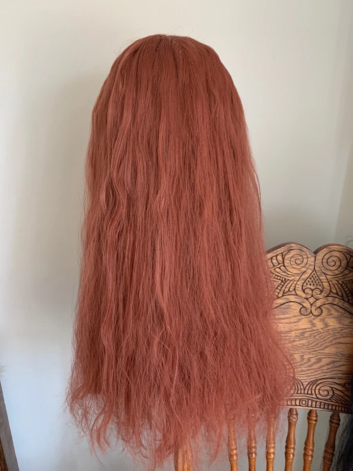 Wig RED LONG RENAISSANCE MAIDEN HALLOWEEN COSPLAY  hippy boho mermaid FAST SHIP - Image 2 of 4