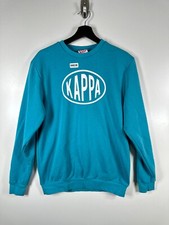 Kappa Mens Spell Out Logo Outdoor Pullover Sweatshirt Blue Sz Large 21.5x27.5