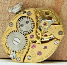 Vintage 1971 Bulova 6CL 17 jewel ladies wrist watch movement with dial and hands