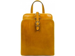 mustard leather backpack