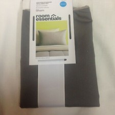NIP Room Essentials Soft Solid Pillow Sham Gray Standard Size 20" x 26"