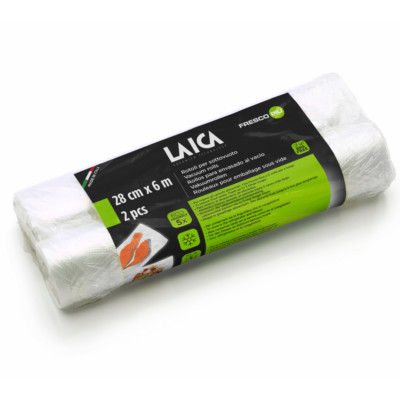 LAICA Vakuumversiegelungsbeutel, 2er-Pack, 28x600 cm, zur Aufbewahrung von Lebensmitteln, Sous Vide Kochen