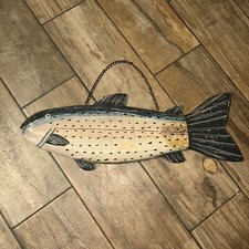 Chesapeake Bay Painted wood fish wall art Vintage