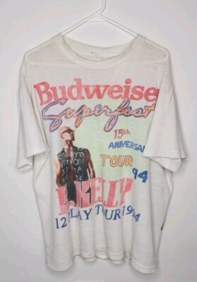 Vintage Budweiser Superfest Rap Tee Aaliyah Coolio Warren G Heavy D R Kelly XL 
