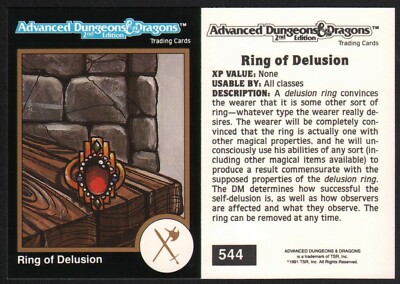 1991 TSR AD&D Gold Border Fantasy Art Card #544 Dungeons & Dragons ~ Cursed Ring