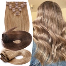 CLEARANCE 100 Human Hair Extensions Highlight Clip In Real Remy Hair FULL HEAD