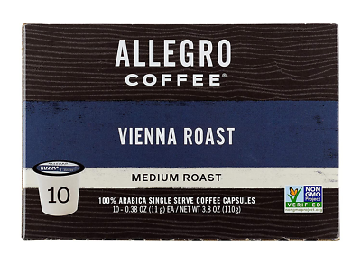 Allegro Coffee, Coffee Vienna Roast Pods 10 Count, 3.8 10 Count