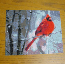 Pixel Art Mosaic - Cardinal - Completed - 7.75" x 9 5/8"