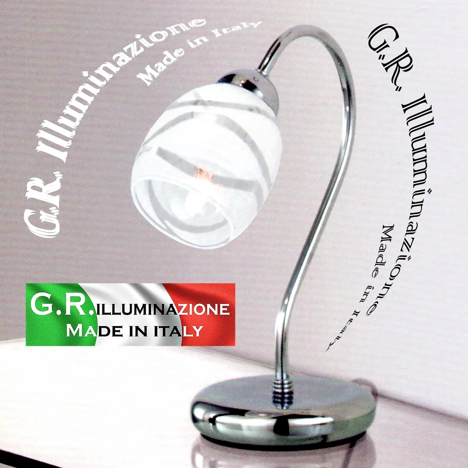 Lampe de chevet moderne 1 lumière en métal chromé lampe de table chambre MIA - Photo 1/4