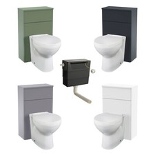 Bathroom WC Unit & Back to Wall Toilet Pan Concealed Cistern & Soft Close Seat