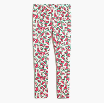 J.CREW CREWCUTS GIRLS WATERMELON PRINT ELASTIC WAIST STRETCH LEGGINGS Sz 14