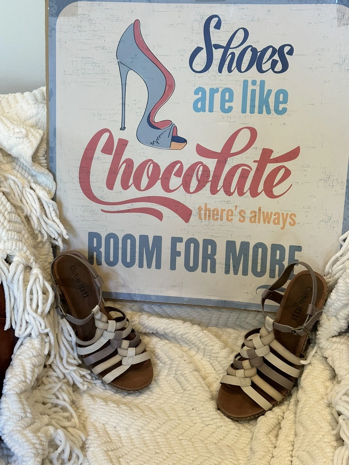 Sandali Cobb Hill di New Balance donna bicolore in pelle intrecciata tacco a zeppa 9M