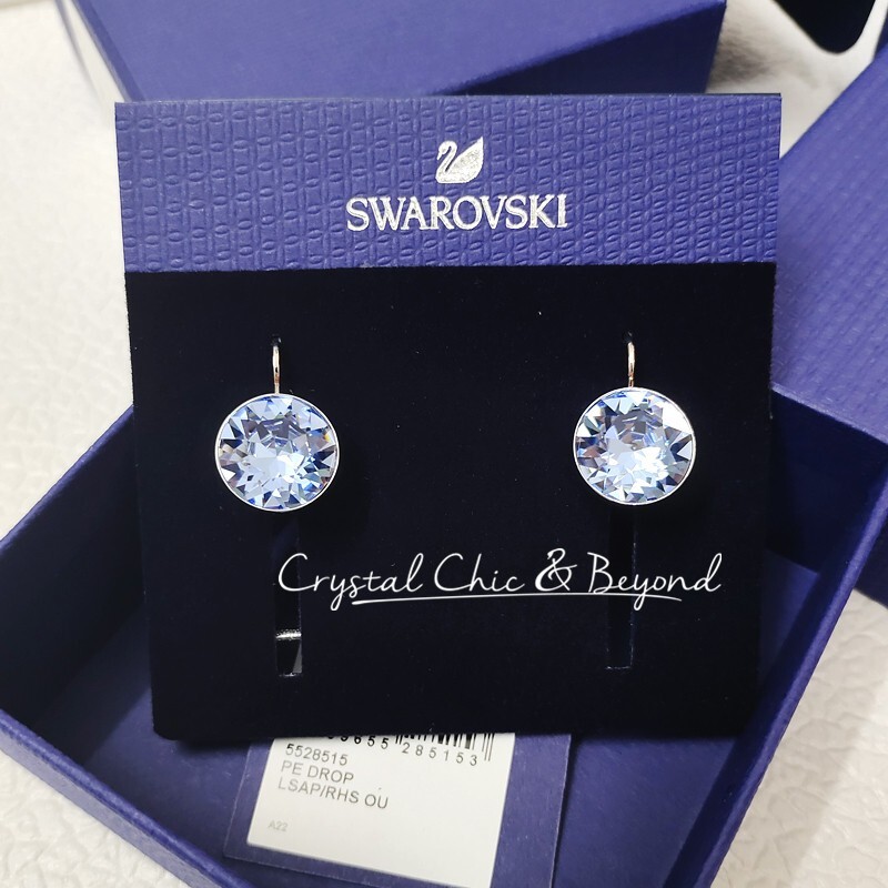 AUTHENTIC SWAROVSKI BRAND NEW Bella Drop Earrings Blue Round
