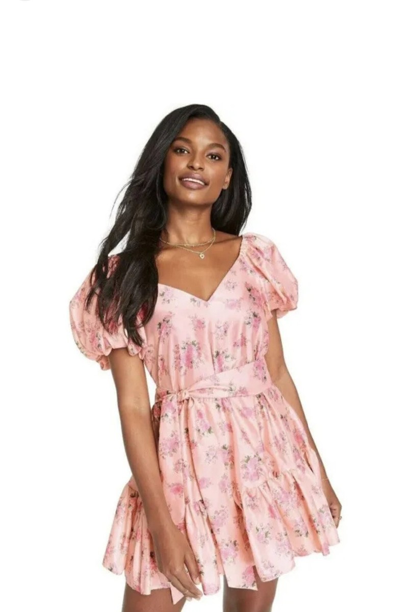 (取寄) シーシー レディース フローラル ピンタック ヨーク スモック ラッフル ドレス CeCe women Floral Pintuck Yoke Smocked Ruffle Dress Romance Pink Love Shack Fancy X Target Cecile Pink Peach Floral Dress Size 10