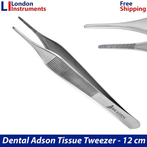 SURGICAL DISSECTING TISSUE ADSON THUMB TWEEZER 12 CM MICRO SURGERY PLIERS NEW - Picture 2 of 7