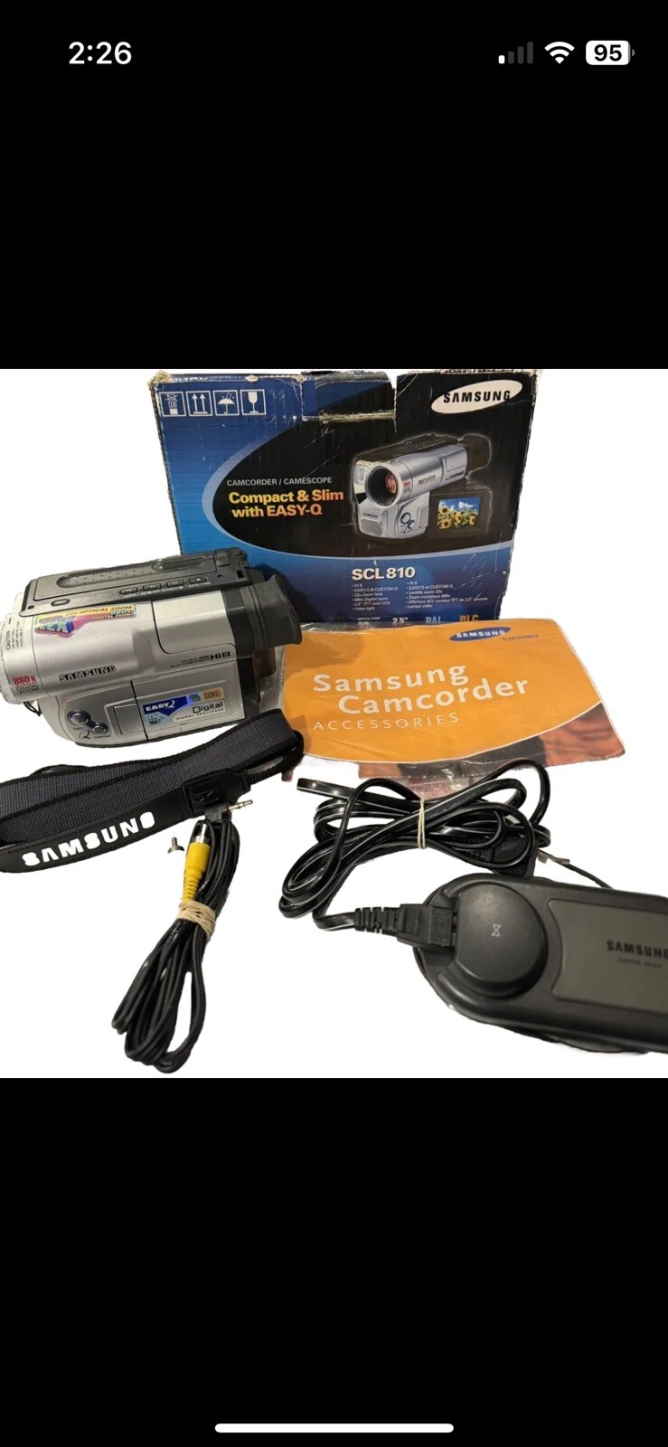 Samsung SCL810 Hi8 NTSC 8mm Video Camera Camcorder w/ Charger TESTED