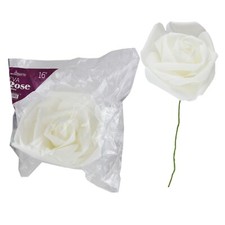 Mega Crafts - 16" EVA Rose Foam Flower with Stem - White, 1PC