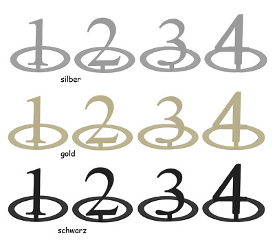 4er Set Kerzenringe Zahlen 1 bis 4 silber gold schwarz DM 3 cm Adventsdeko