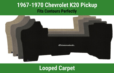 Lloyd Classic Loop Front Mat for '67-70 Chevy K20 Pickup w/Silver on Black Chevy