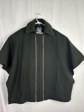 I Spiewak And Sons Womens Medium Green Wool Full Zip Cape