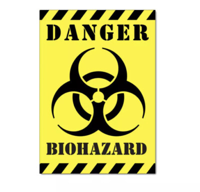 Gefahr Biogefahr Aufkleber Gefahrenwarnung Vinyl Sticker Decal 12cm x 17cm