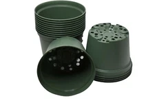 6" Round Green Nursery Pots by HC - Set of 25 -plants azalea pot plastic flower