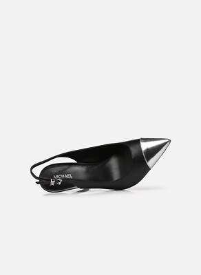 MICHAEL MICHAEL KORS Kadence Leather Cap-Toe Slingback Pump Sz 10 M | eBay