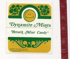 Vintage display Dynamite Mints Breathe mint candy machine card