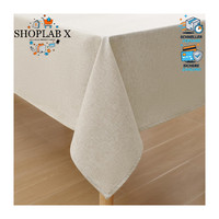 Tischdecke Eckig Abwaschbar Lotuseffekt Wasserabweisend 100 X 140 Cm Beige