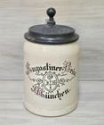 Vintage Lidded German Beer Stein Bugustiner. Would Munich, Signed "Carl Moos"