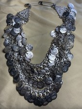 Vintage Silver toned Tribal Necklace Bellydance Costume Fashion item 12