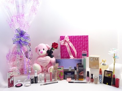 Happy Mother's Day 27-teiliges Make-up Geschenkset für Frauen, rote Rose & Teddykorb